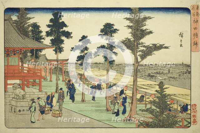 Kanda Myojin Shrine (Kanda Myojin), from the series "Famous Places in the Eastern...", c. 1832/38. Creator: Ando Hiroshige.