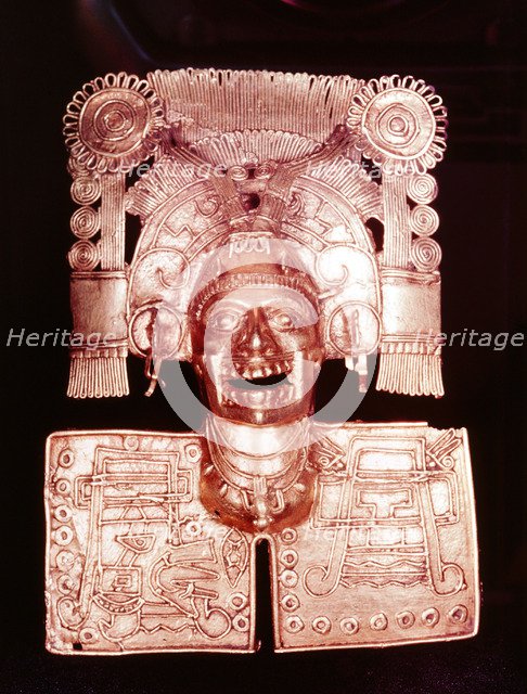 Gold pendant representing Mitlantecuhtli, Aztec god of the dead, 15th century. Artist: Unknown