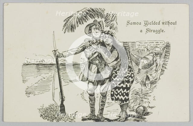 Postcard, 'Samoa Yielded without a Struggle.', 1914. Creator: William Blomfield.