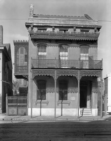 New Orleans architecture - Cast iron grillwork...Lee Circle...Saint Charles Avenue, Louisiana, 1936. Creator: Walker Evans.