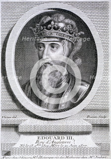 Edward III, King of England, c1347, (c1750). Artist: Pierre François Basan   