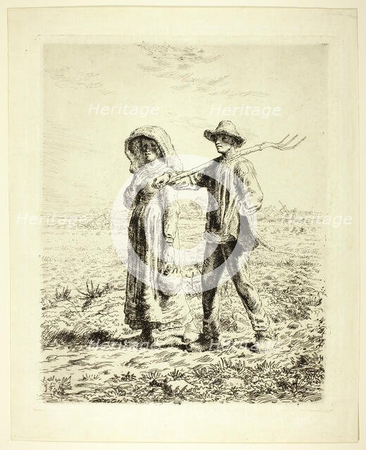 Peasants Going to Work, 1863. Creator: Jean Francois Millet.