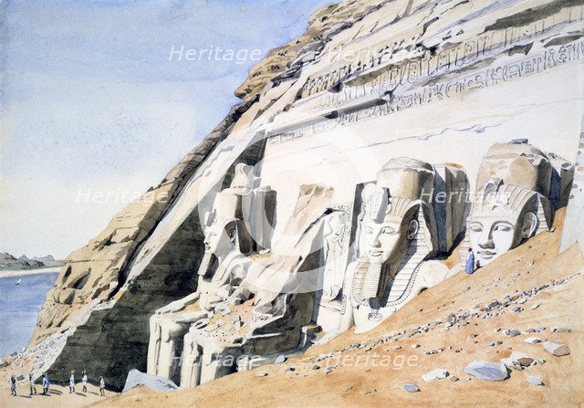 'Front of the Great Temple at Abu Simbel', Egypt, c1845. Artist: GF Weston