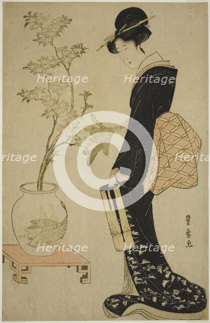 Viewing Ikebana, c.1802. Creator: Utagawa Toyohiro.
