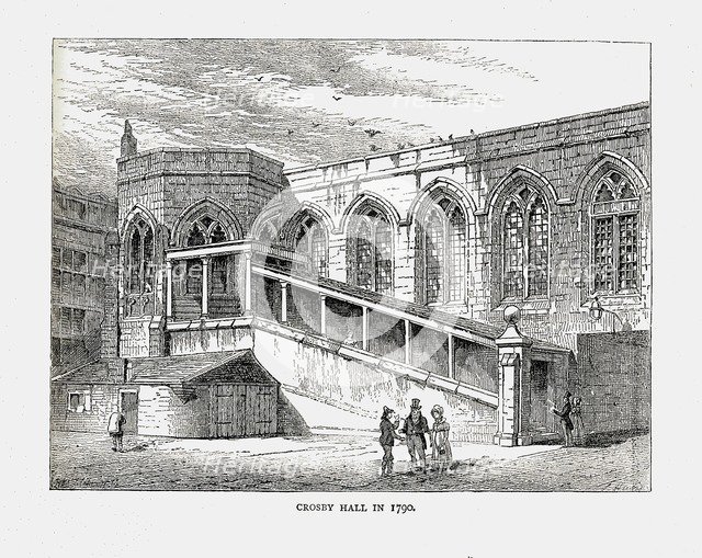 Crosby Hall in 1790, 1878 Artist: Walter Thornbury