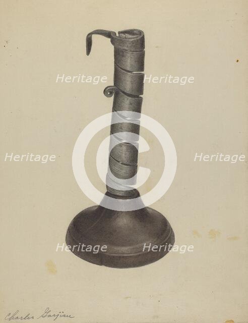 Candlestick, c. 1938. Creator: Charles Garjian.