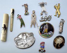 Selection of golfing brooches, c1915-1939. Artist: Unknown