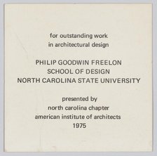 Card honouring Philip Goodwin Freelon, 1975. Creator: Unknown.