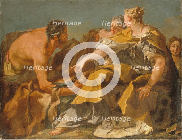 Dido building Carthage. Artist: Pittoni, Giovan Battista (1687-1767)