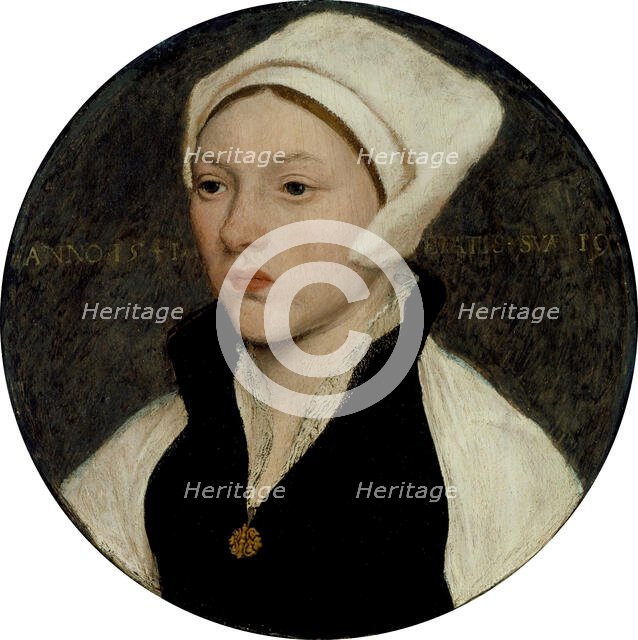 Portrait of a Young Woman with a White Coif, 1541. Creator: Hans Holbein the Younger.