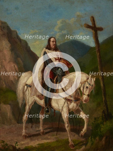 Knight on Horseback, before 1856. Creator: Artur Grottger.