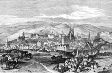 The Luther Celebration in Germany: Luther's birthplace, Eisleben, as it was in 1650, (1883). Creator: Unknown.