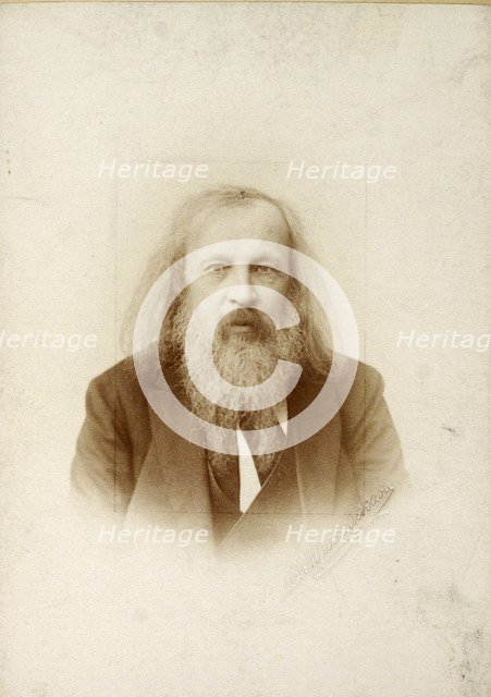 Dmitri Mendeleev, Russian chemist, c1890-c1907(?). Artist: Unknown