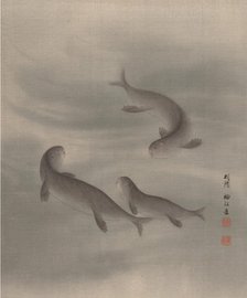 Otters Swimming, ca. 1890-92. Creator: Seki Shuko.