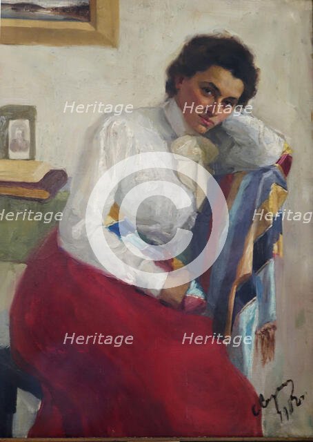 Portrait of Yekaterina Pavlovna Peshkova (1876-1965). Creator: Sorin, Saveli Abramovich (1878-1953).