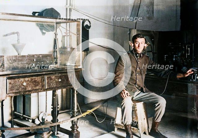 Bermocchi & his wireless "iconograph", between c1910 and c1915. Creator: Bain News Service.