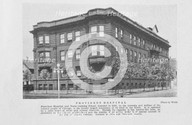 Provident Hospital and Nurse-training School, founded in 1891, in the interests and welfare..., 1925 Creator: Unknown.