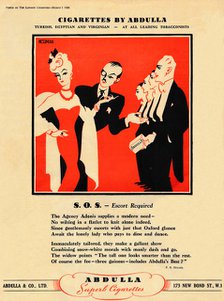 'Cigarettes by Abdulla - S.O.S. - Escort Required', 1939. Artist: Unknown.