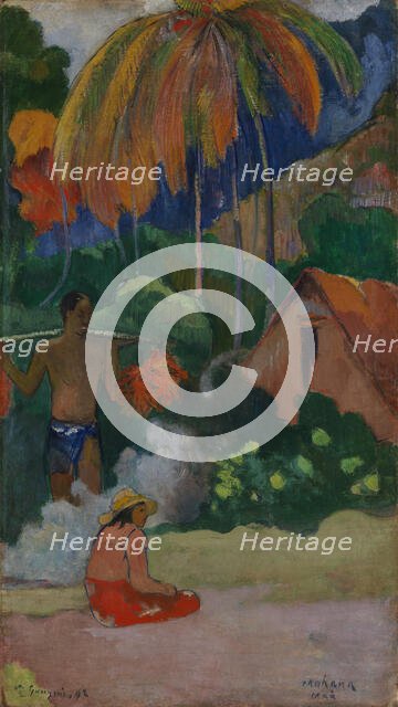 Landscape in Tahiti (Mahana Maà), 1892. Creator: Paul Gauguin.