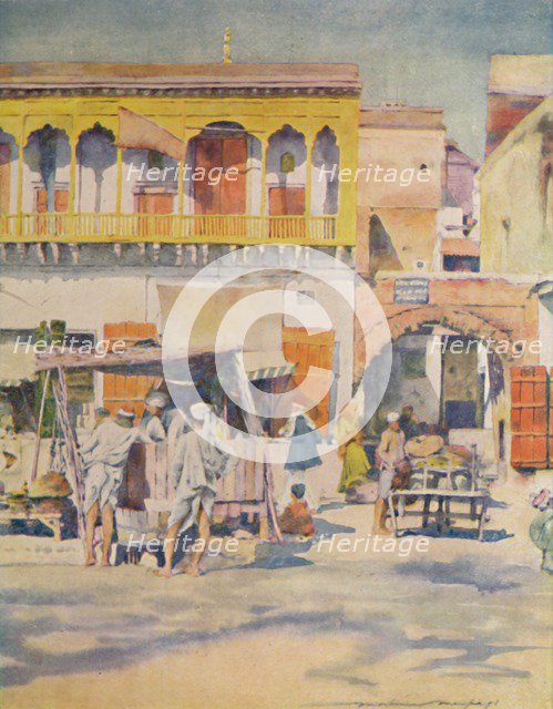 'A Bazaar, Delhi', 1905. Artist: Mortimer Luddington Menpes.