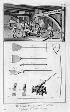 Forging an anchor, 1751-1777. Artist: Unknown