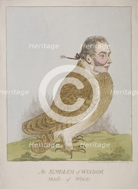 'An Emblem of Wisdom Made of Wood', 1820. Artist: Anon
