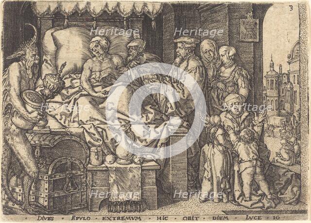 The Rich Man on His Death Bed, 1554. Creator: Heinrich Aldegrever.