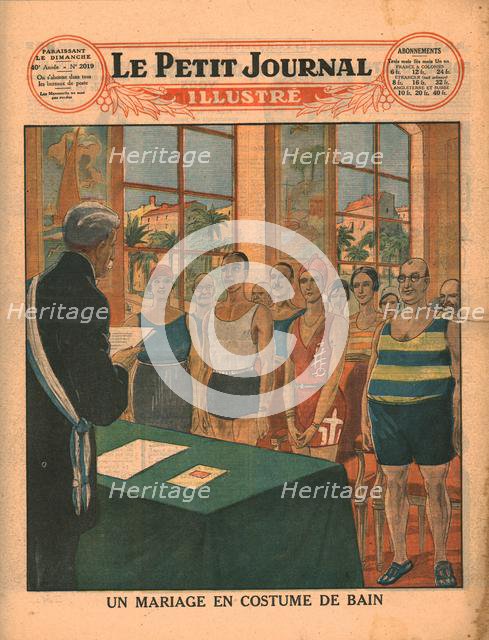 A marriage in swimwear, 1929. Creator: Unknown.