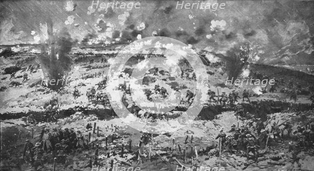 Capture of Messines Ridge; attack on Wytschaete-Messines ridge by the British..., 1917. Creator: Unknown.