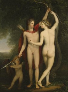 Venus, Adonis and Cupid, late 18th century. Creator: Jonas Akerstrom.