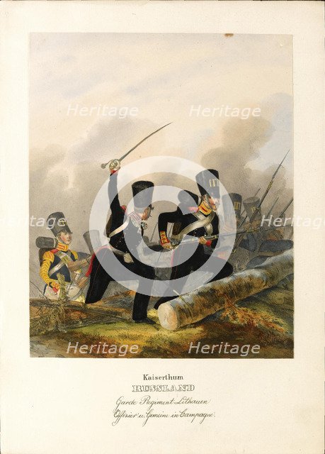 The Lithuanian Lifeguard Regiment, c.1838. Artist: Eckert, Heinrich Ambros (1807-1840)
