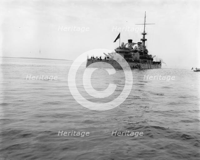 U.S. Battleship Massachusetts, between 1896 and 1897. Creator: William H. Jackson.