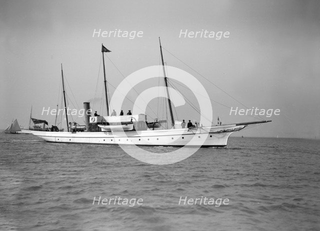 The steam yacht 'Sea Snake' 1911. Creator: Kirk & Sons of Cowes.