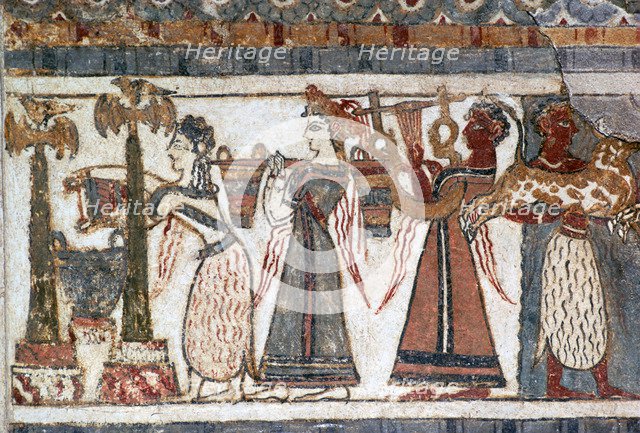 Detail of a Minoan sarcophagus from Crete. Artist: Unknown