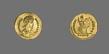 Solidus (Coin) of Emperor Theodosius I, 383 (25 August)-388 (28 August). Creator: Unknown.