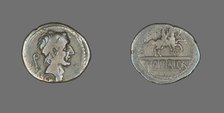 Denarius (Coin) Depicting King Ancus Marcius, 56 BCE, issued by L. Marcius Philippus. Creator: Unknown.