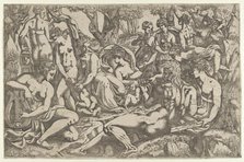 Muses at the Foot of Mount Parnassus, 1540-45. Creator: Antonio Fantuzzi.