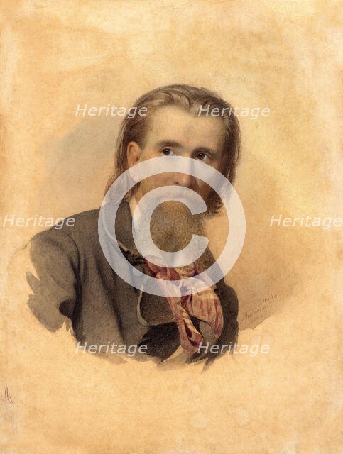 Self-portrait, 1864. Creator: Huns (Huhn), Karlis (Karl Theodor) (1831-1877).