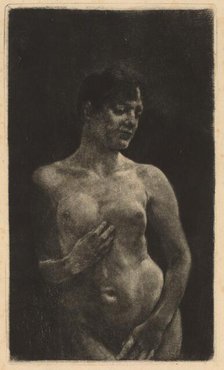 A Standing Nude, 1891. Creator: Max Klinger.