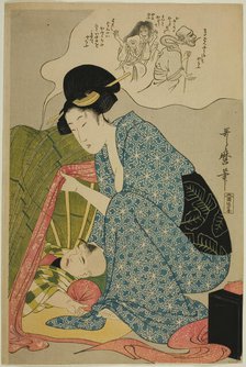 Child's nightmare of ghosts, Japan, c. 1800/01. Creator: Kitagawa Utamaro.