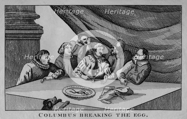 'Columbus Breaking The Egg', c1815.  Creator: William Davison.