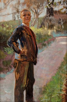 Landscape with the Artist's Son on a Path, between 1913-1917. Creator: Jacek Malczewski.
