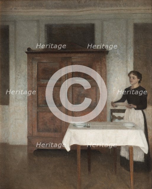 The maid laying the table, 1895.