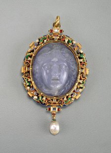 Pendant with the Head of Medusa, 1885/1890. Creator: Alfred André.