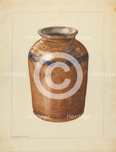 Jar, c. 1953. Creator: Yolande Delasser.
