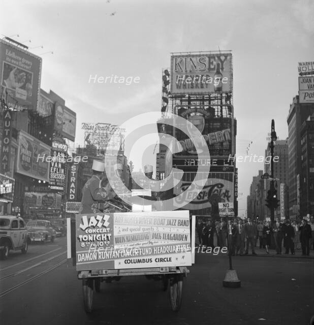 Portrait of Kaiser Marshall, Art Hodes, Sandy Williams, Cecil (Xavier)...Times Square, N.Y., 1947. Creator: William Paul Gottlieb.