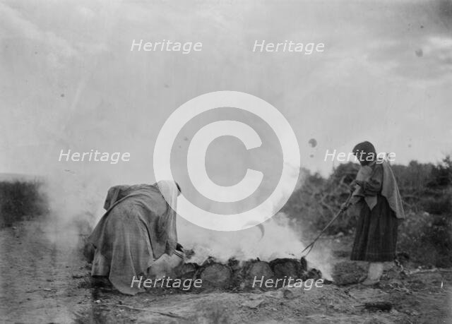 Pottery burners at Santa Clara, c1905. Creator: Edward Sheriff Curtis.