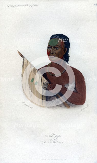 'Nah-Pope (The Soup), A Sac Warrior', 1848.Artist: Harris