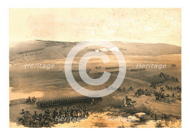 'The Cavalry Affair of the Heights of Bulganak - the First Gun...1854', (1855). Creator: Jonathan Needham.