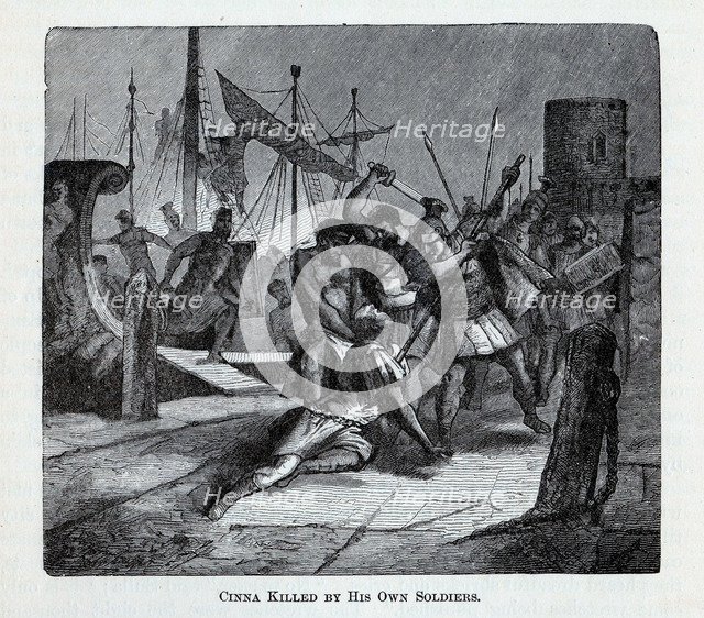 Cinna Killed by His Own Soldiers, 1882. Artist: Anonymous  